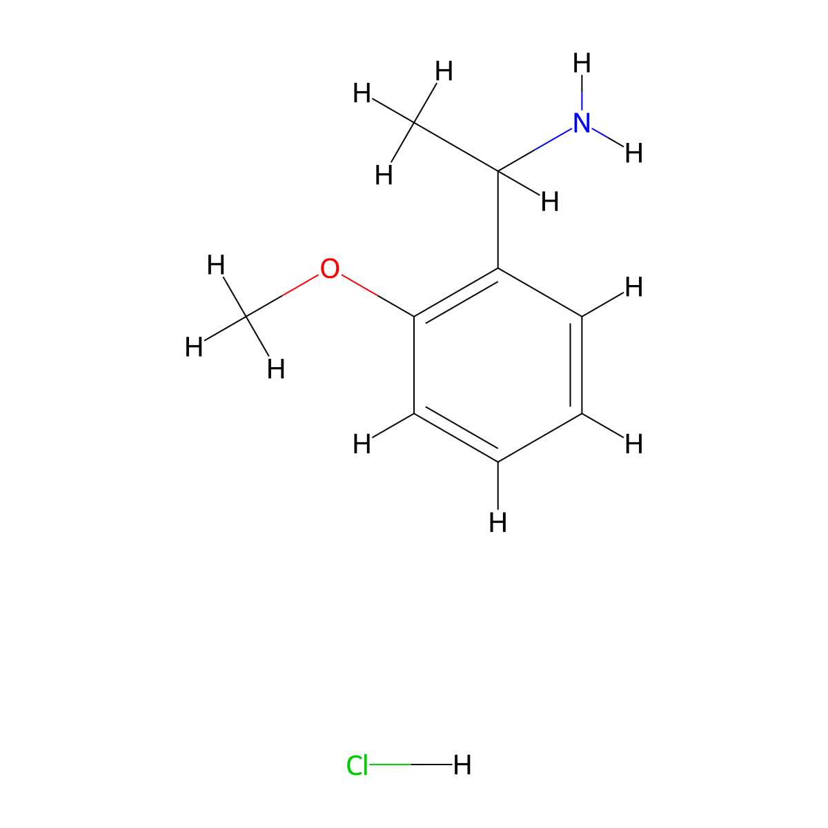 1-(2-Methoxyphenyl)ethanamine hydrochloride molecular structure, CAS 17087-50-2