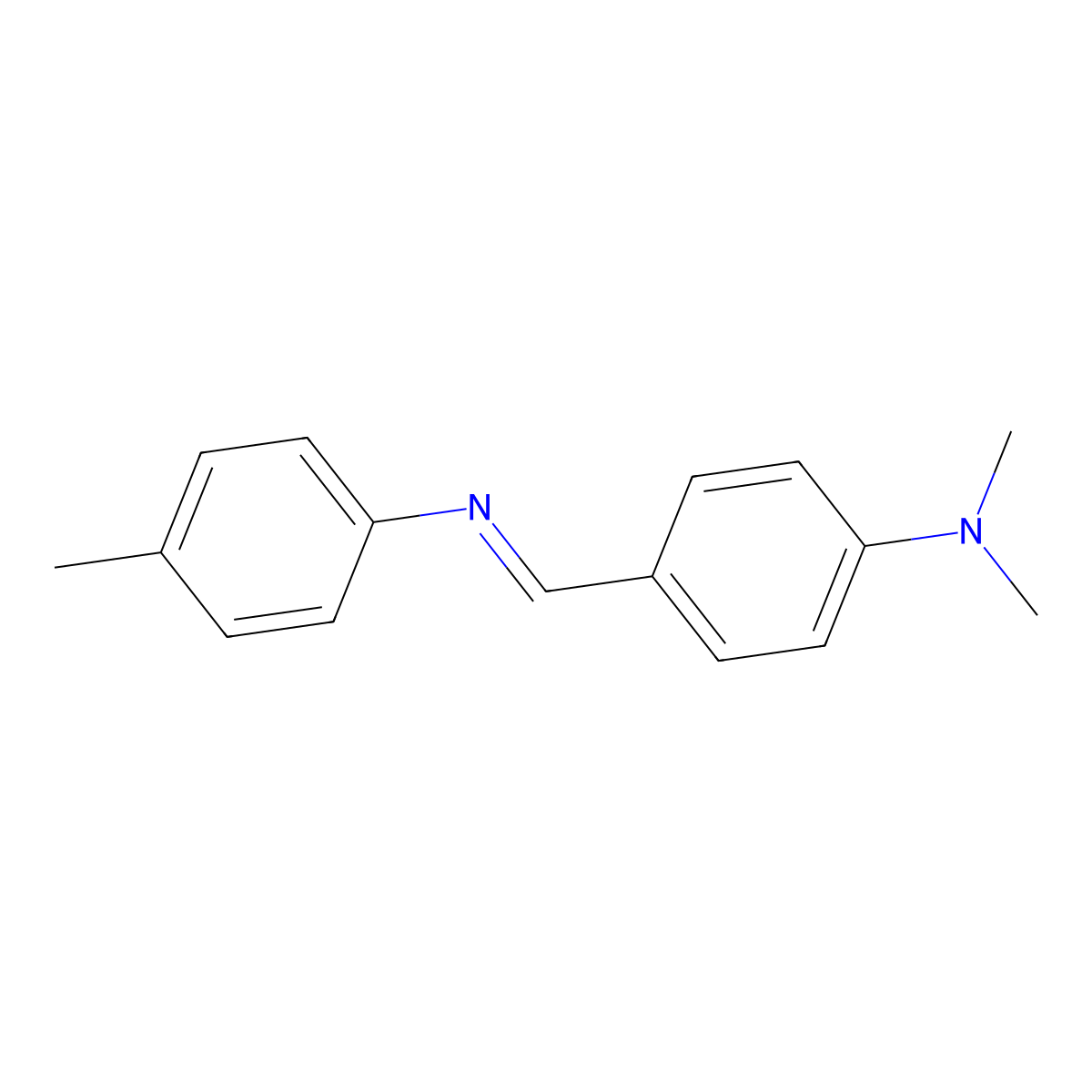 Benzenamine, N,N-dimethyl-4-[[(4-methylphenyl)imino]methyl]- molecular structure, CAS 17087-90-0