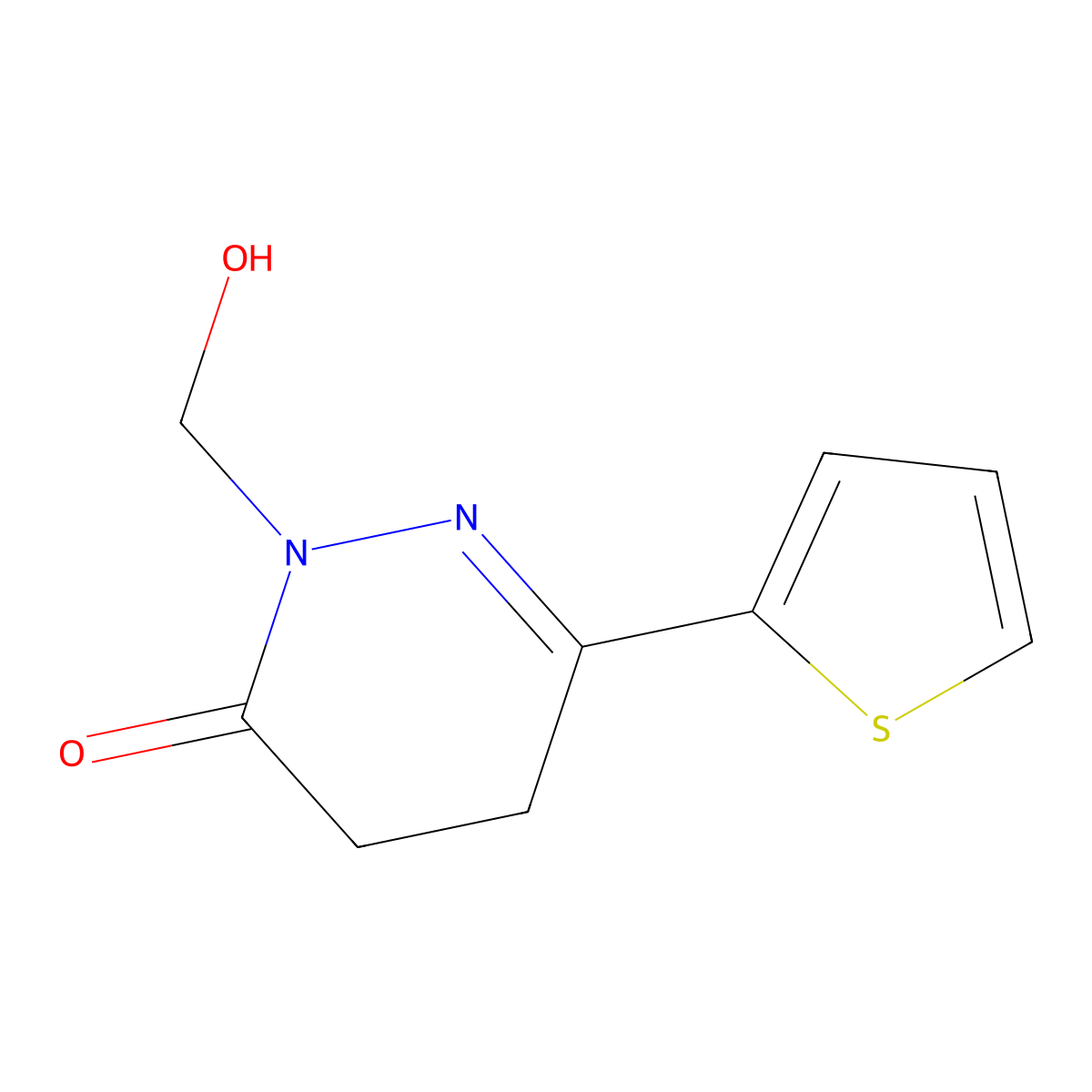 2-(Hydroxymethyl)-6-(thiophen-2-yl)-4,5-dihydropyridazin-3(2H)-one molecular structure, CAS 170875-13-5