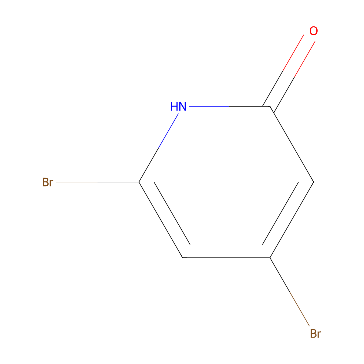 2,4-Dibromo-6-hydroxypyridine molecular structure, CAS 170875-36-2