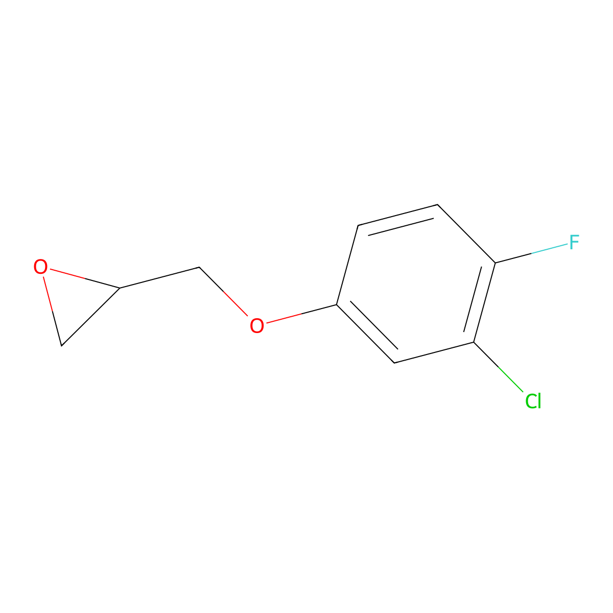 2-[(3-Chloro-4-fluorophenoxy)methyl]oxirane molecular structure, CAS 170876-52-5