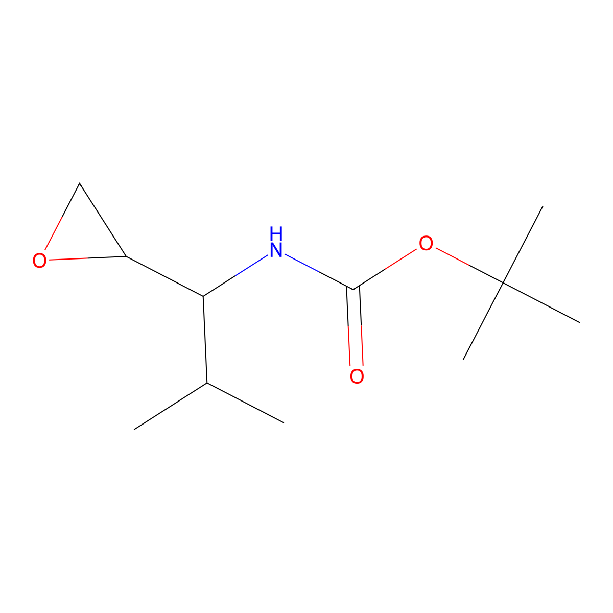 tert-butyl N-[(1S)-2-methyl-1-[(2S)-oxiran-2-yl]propyl]carbamate molecular structure, CAS 170876-73-0