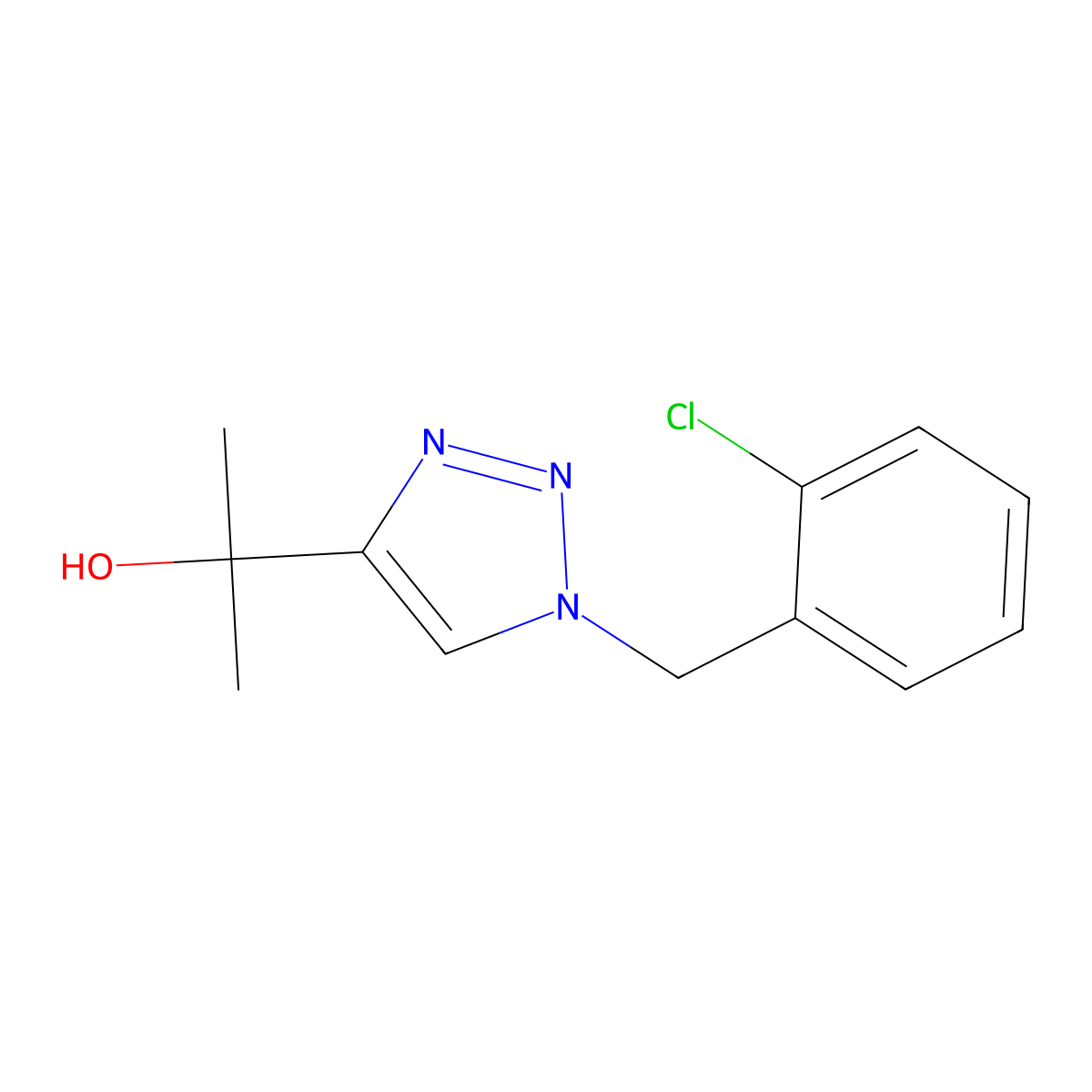 2-(1-(2-chlorobenzyl)-1H-1,2,3-triazol-4-yl)propan-2-ol molecular structure, CAS 1708765-72-3