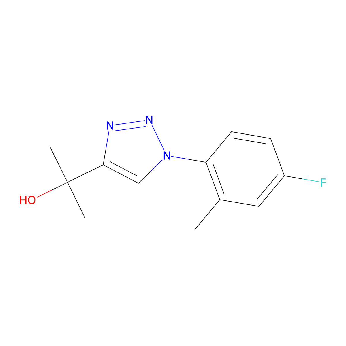 2-(1-(4-fluoro-2-methylphenyl)-1H-1,2,3-triazol-4-yl)propan-2-ol molecular structure, CAS 1708780-48-6