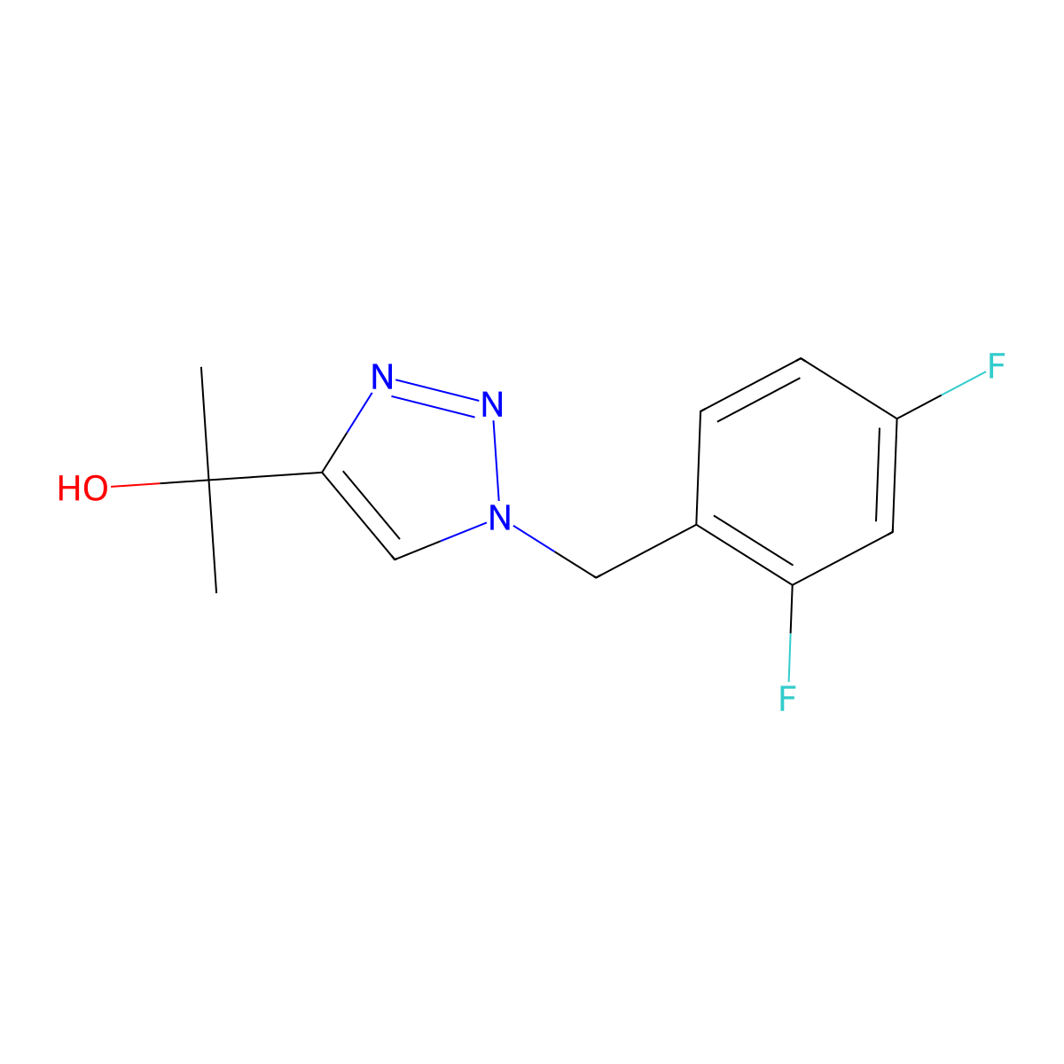 2-{1-[(2,4-difluorophenyl)methyl]-1H-1,2,3-triazol-4-yl}propan-2-ol molecular structure, CAS 1708780-66-8