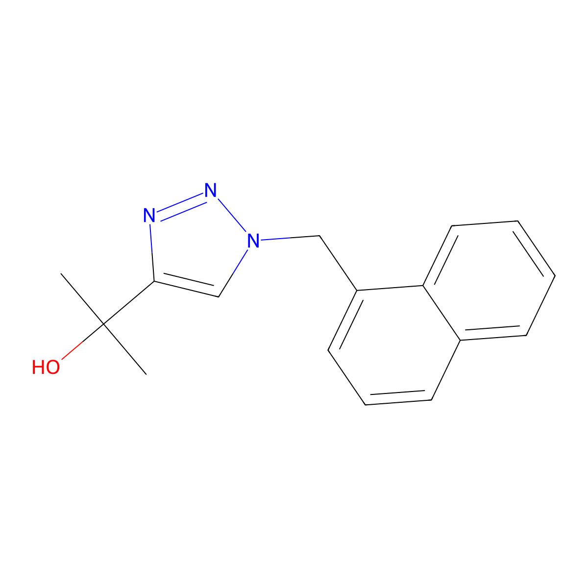 2-(1-(naphthalen-1-ylmethyl)-1H-1,2,3-triazol-4-yl)propan-2-ol molecular structure, CAS 1708780-70-4