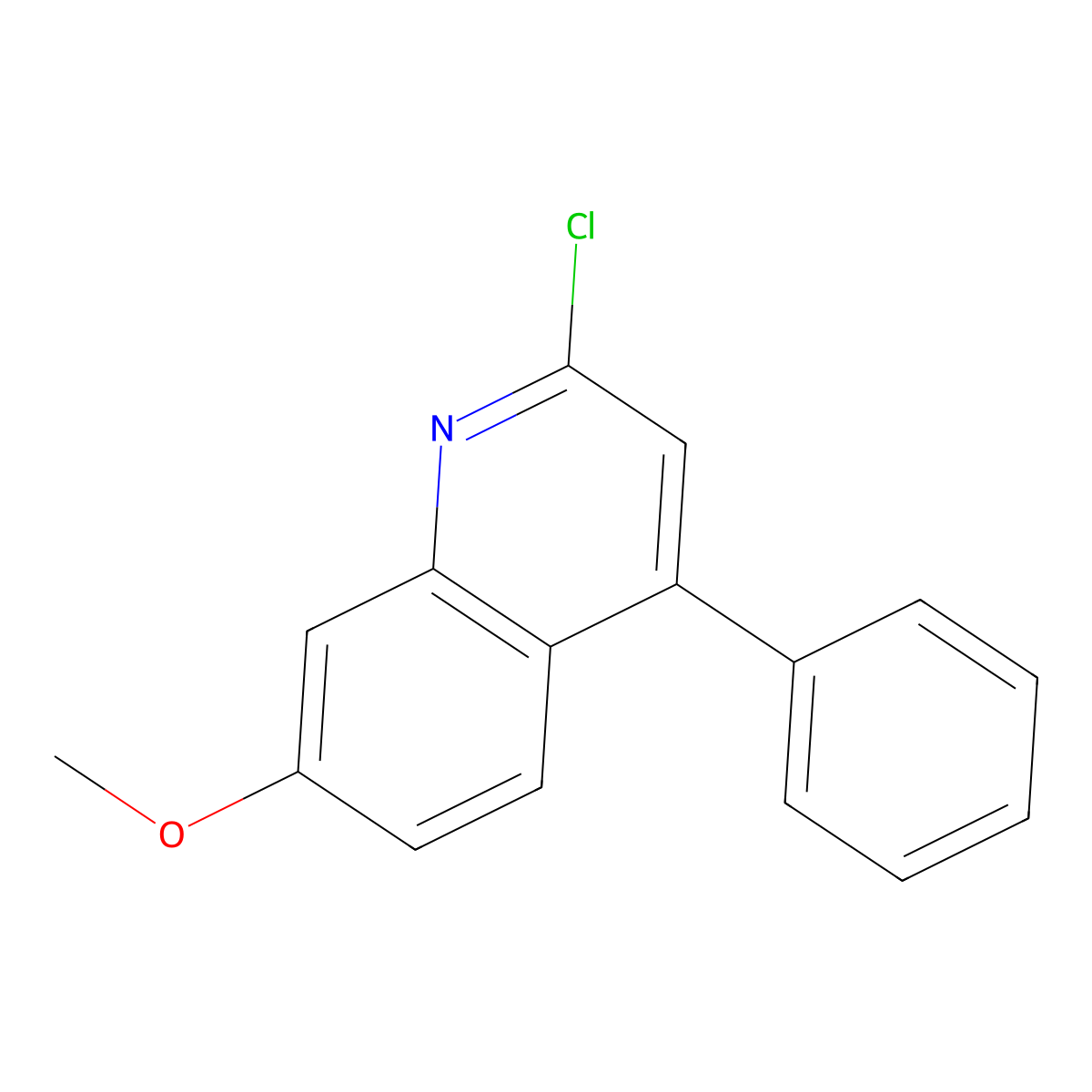 2-Chloro-7-methoxy-4-phenylquinoline molecular structure, CAS 170879-12-6