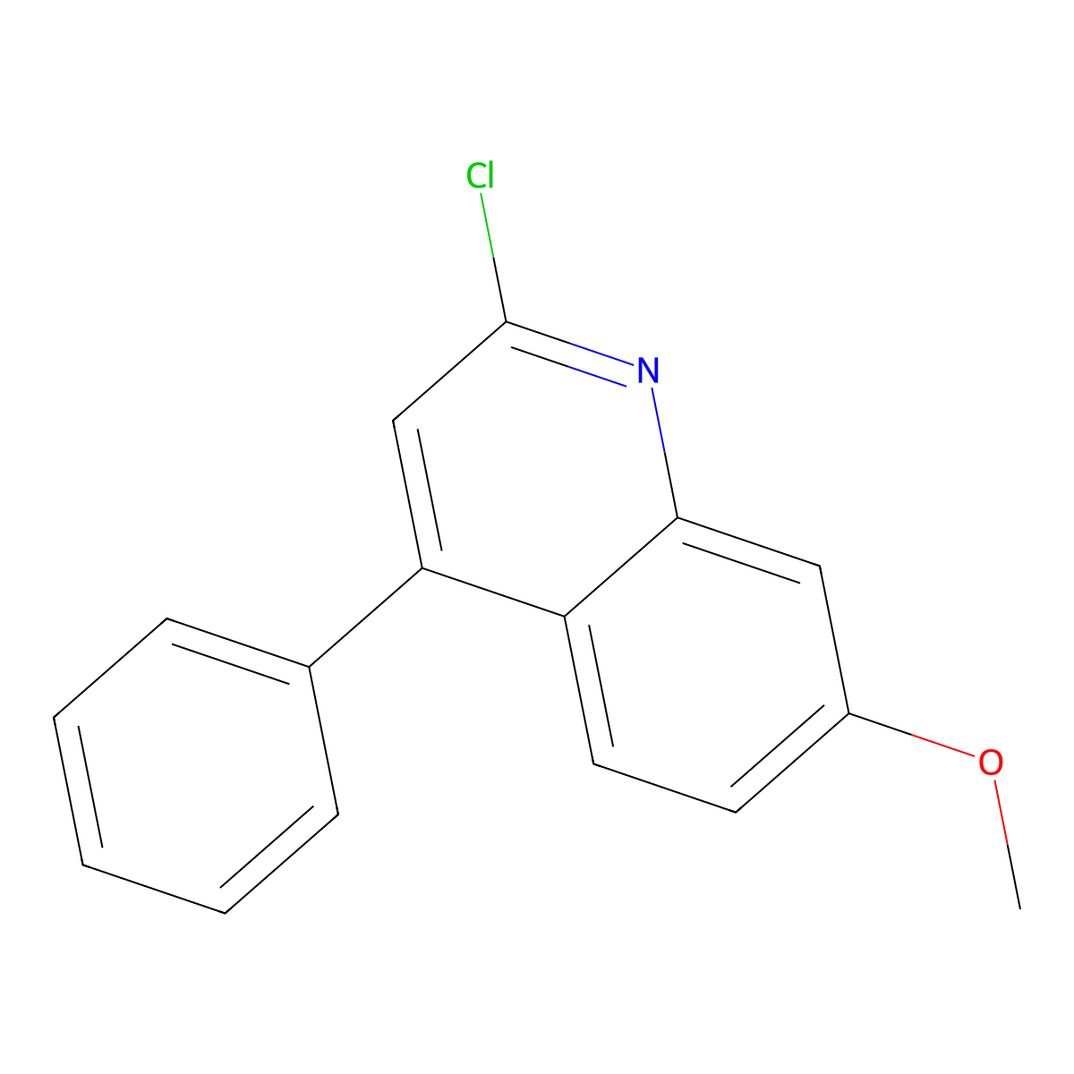 2-Chloro-7-methoxy-4-phenylquinoline molecular structure, CAS 170879-12-6