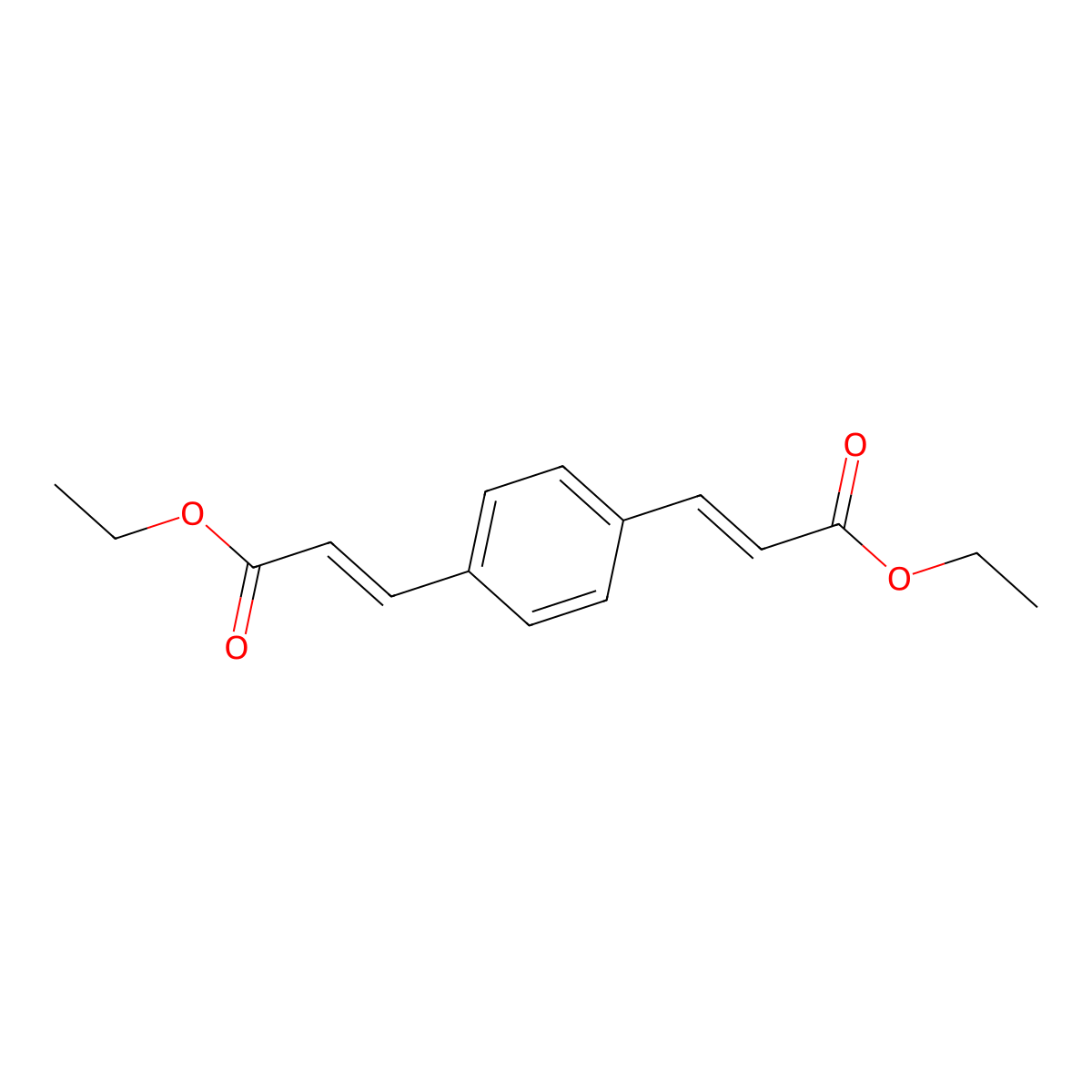 1,4-Bis(2-ethoxycarbonylethenyl)benzene molecular structure, CAS 17088-28-7