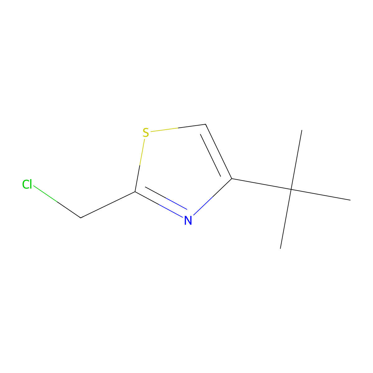 4-Tert-butyl-2-(chloromethyl)-1,3-thiazole molecular structure, CAS 170881-59-1