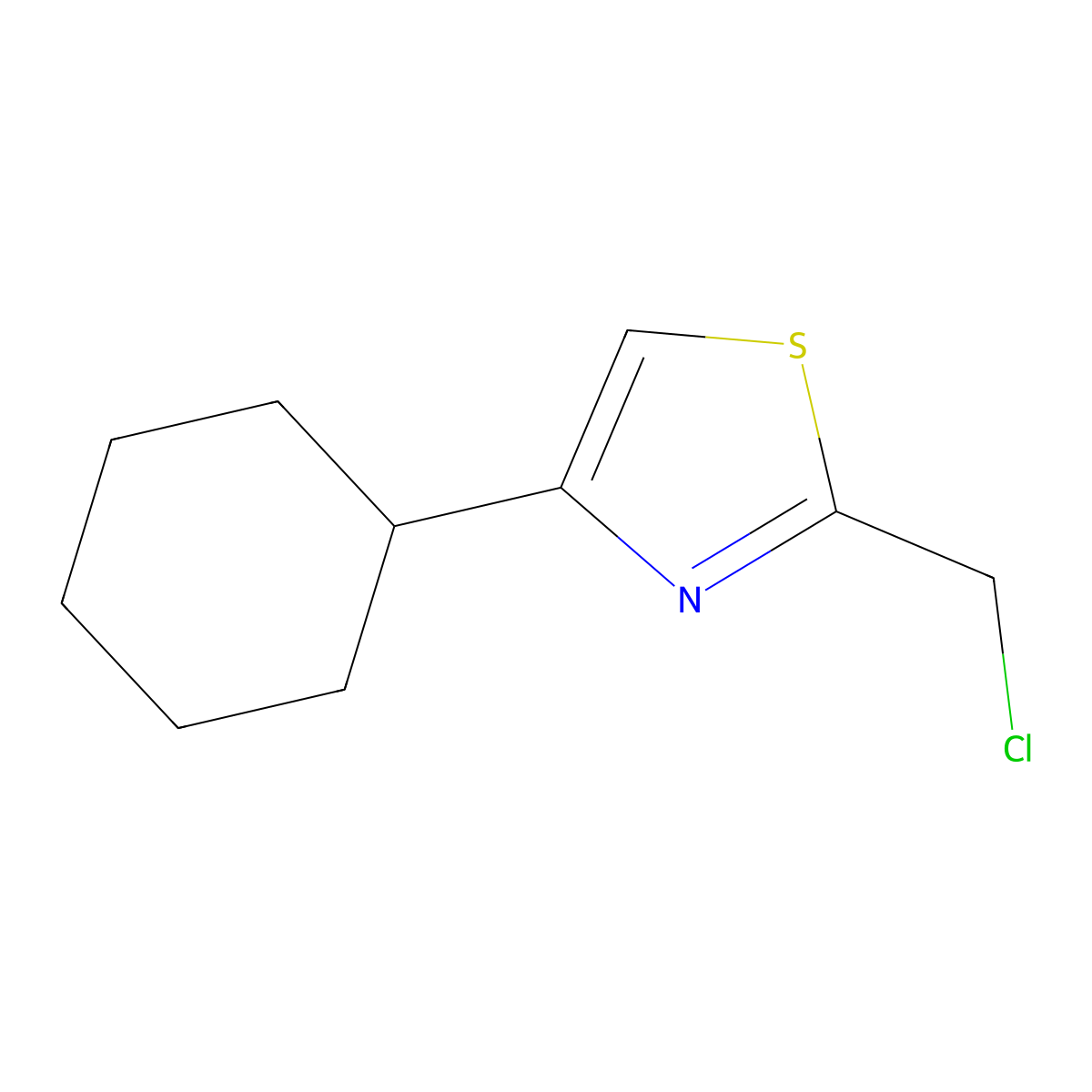 2-(Chloromethyl)-4-cyclohexyl-1,3-thiazole molecular structure, CAS 170881-63-7