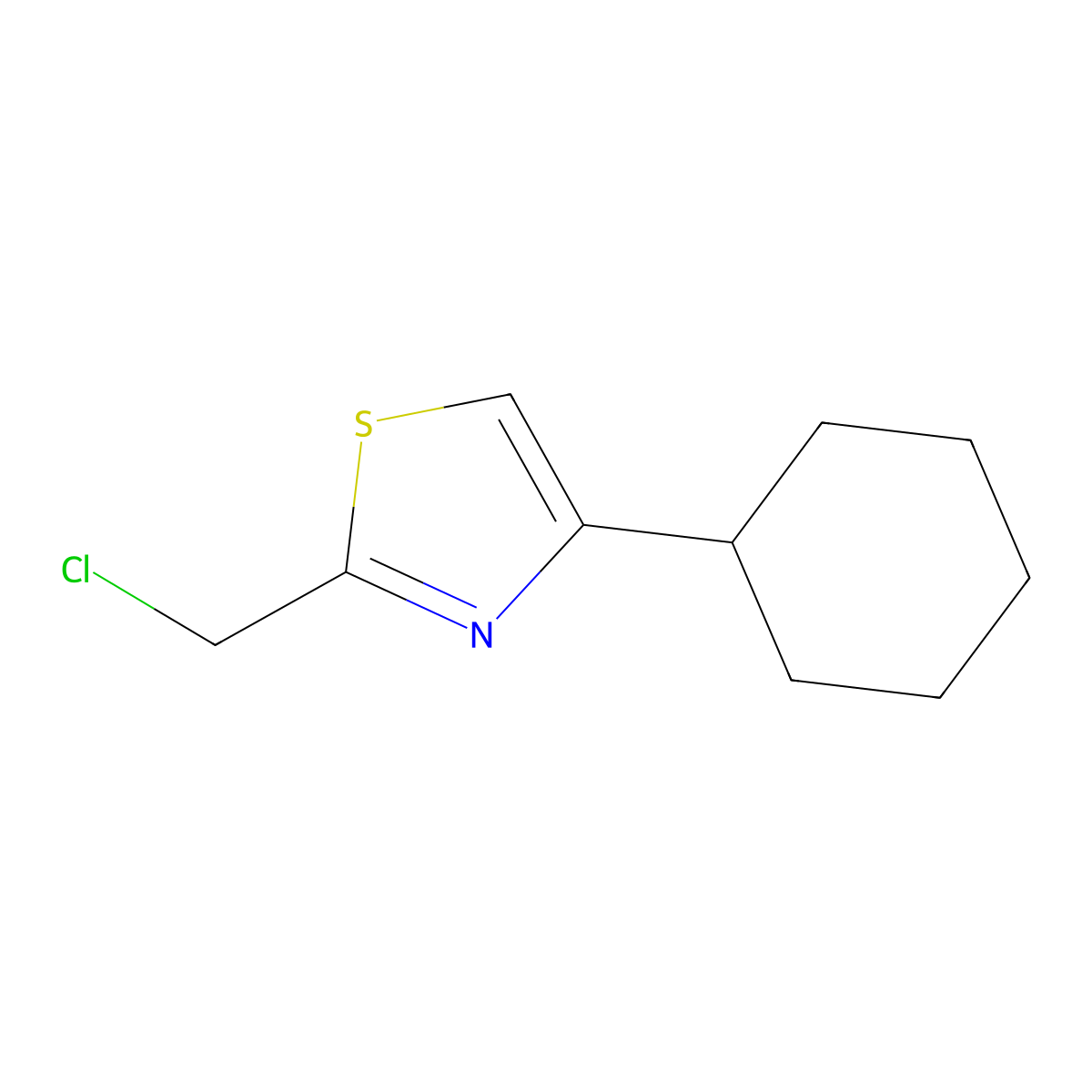2-(Chloromethyl)-4-cyclohexyl-1,3-thiazole molecular structure, CAS 170881-63-7