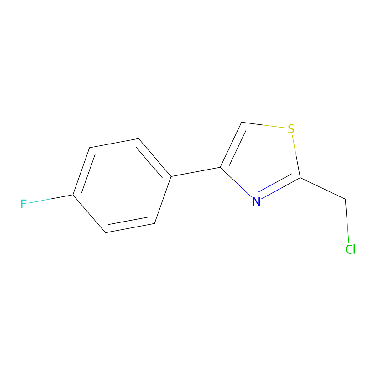 2-(Chloromethyl)-4-(4-fluorophenyl)-1,3-thiazole molecular structure, CAS 170881-68-2