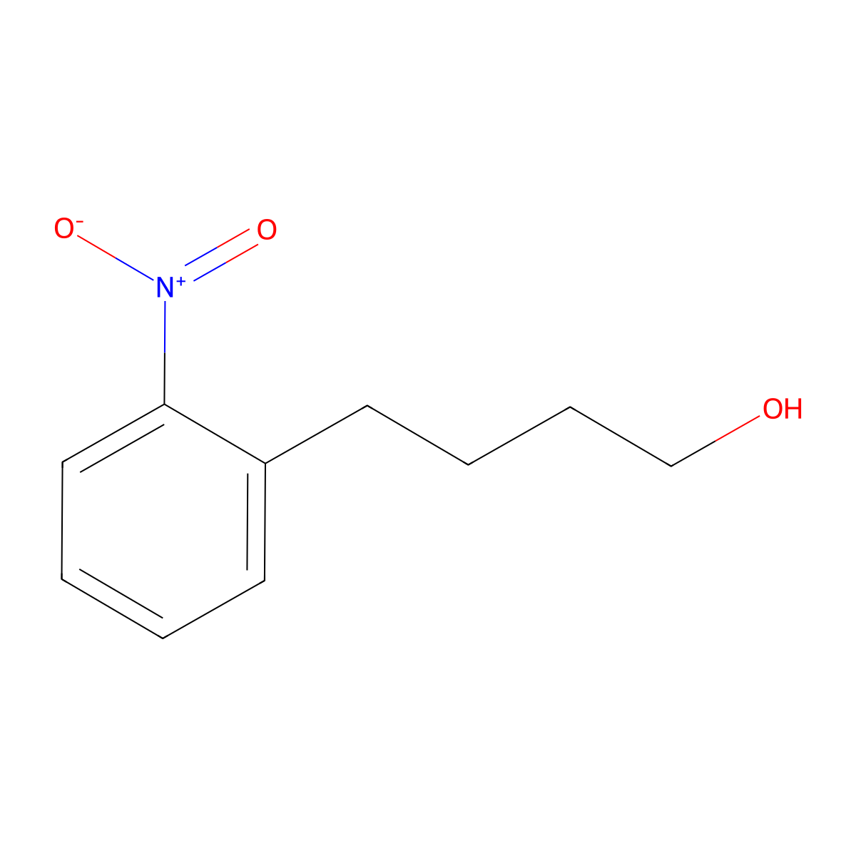2-Nitro-benzenebutanol molecular structure, CAS 170883-85-9