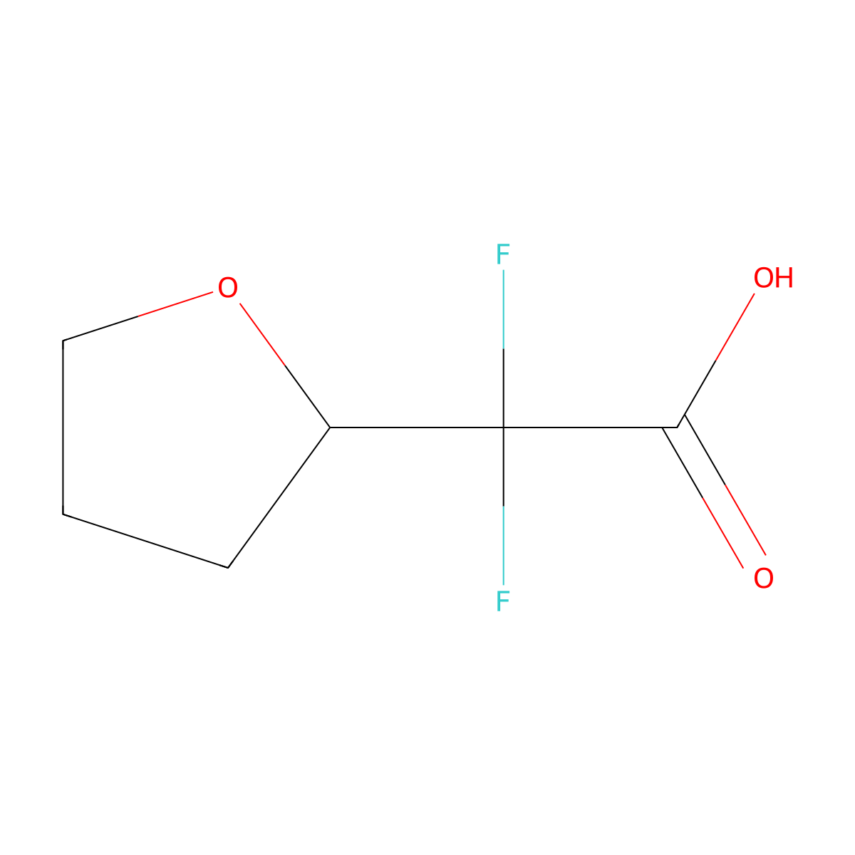 2,2-Difluoro-2-(oxolan-2-yl)acetic acid molecular structure, CAS 170884-47-6