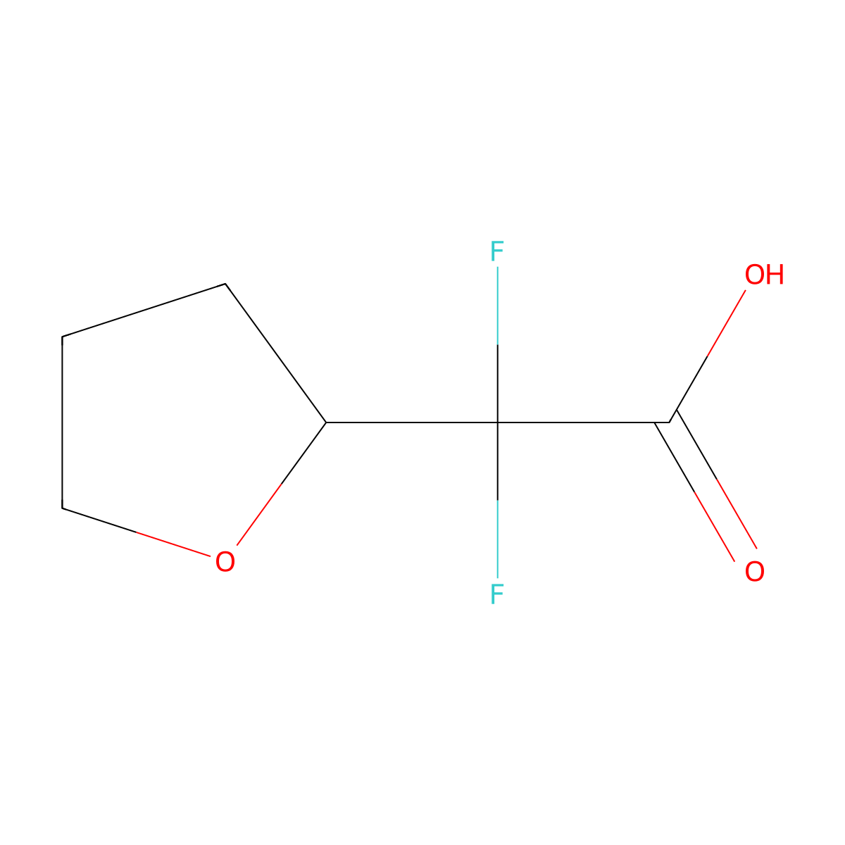 2,2-Difluoro-2-(oxolan-2-yl)acetic acid molecular structure, CAS 170884-47-6