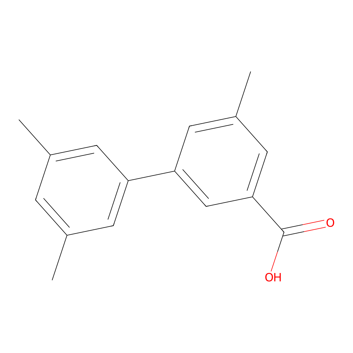 3',5,5'-Trimethyl-[1,1'-biphenyl]-3-carboxylic acid molecular structure, CAS 1708844-74-9