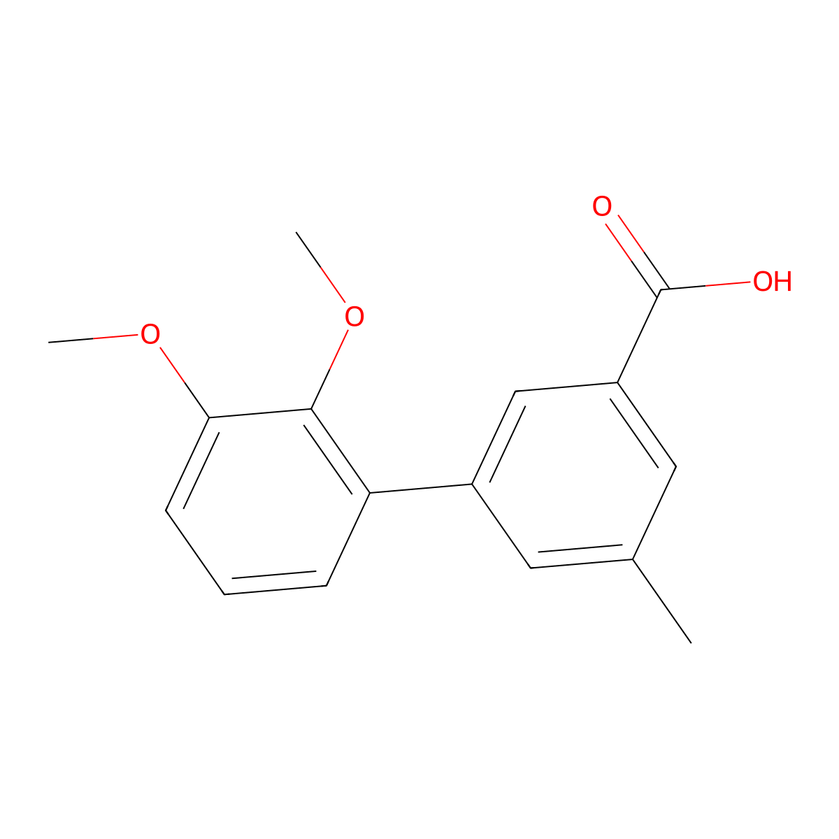 2',3'-Dimethoxy-5-methyl[1,1'-biphenyl]-3-carboxylic acid molecular structure, CAS 1708844-88-5
