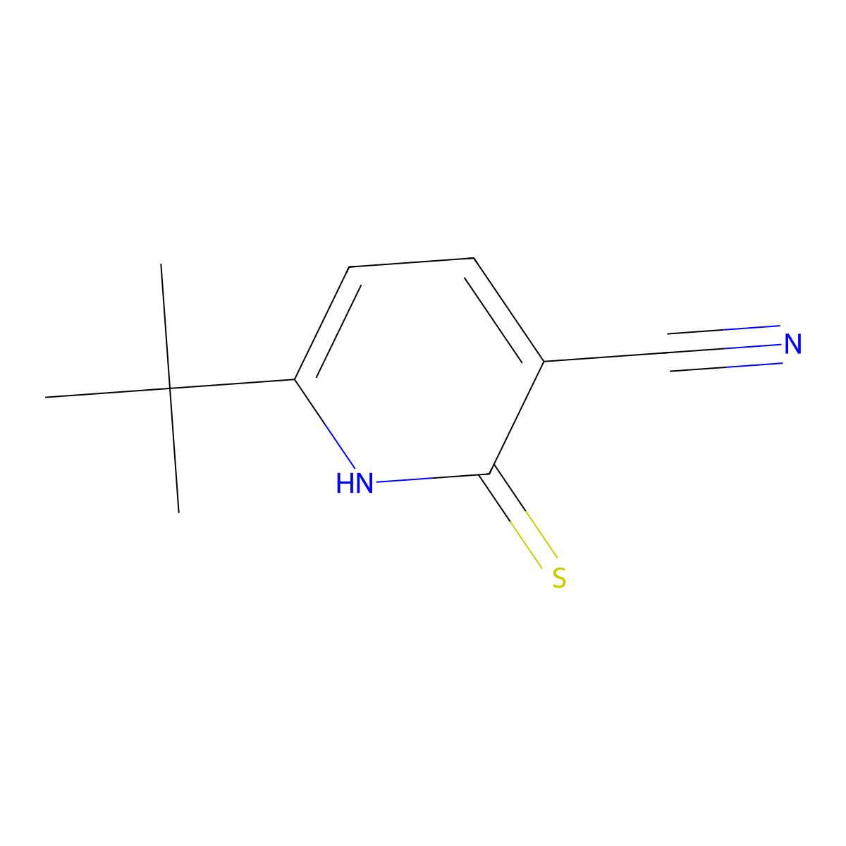 6-(Tert-butyl)-2-mercaptonicotinonitrile molecular structure, CAS 170888-03-6