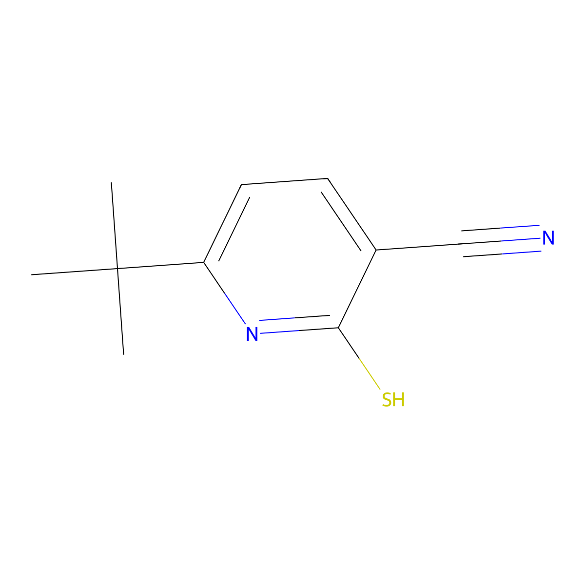 6-(Tert-butyl)-2-mercaptonicotinonitrile molecular structure, CAS 170888-03-6