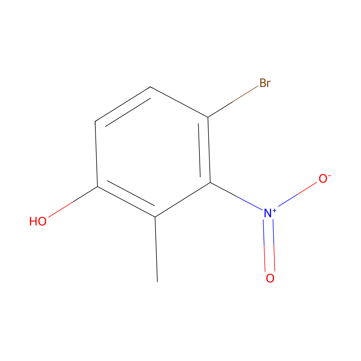 4-Bromo-2-methyl-3-nitrophenol molecular structure, CAS 1708927-90-5