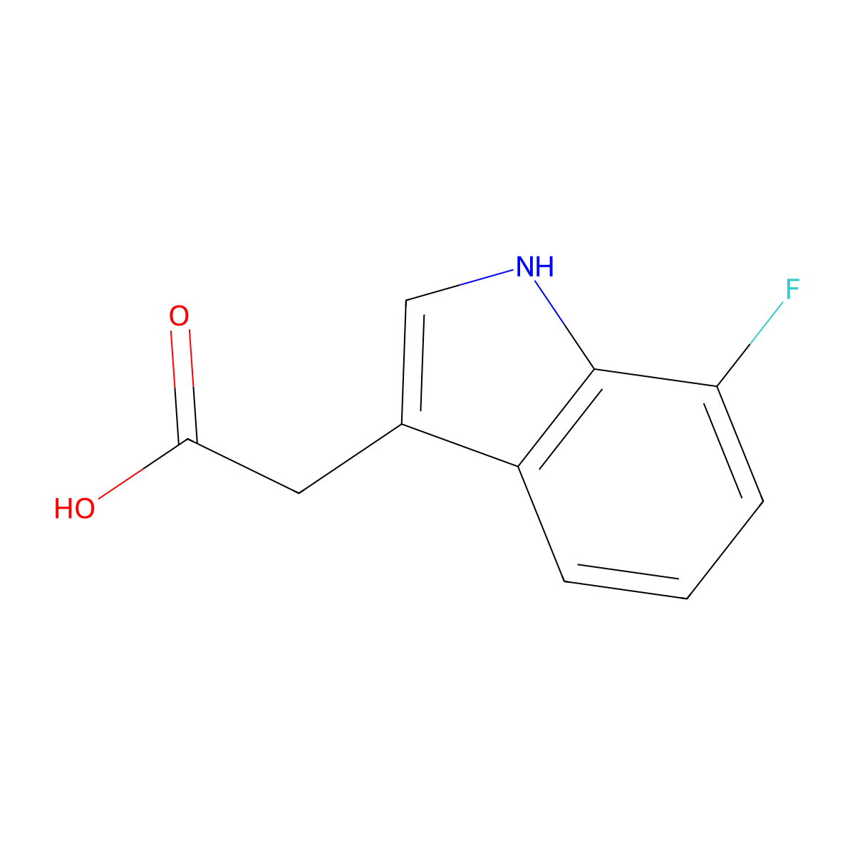 (7-Fluoro-1H-indol-3-yl)acetic acid molecular structure, CAS 170893-02-4