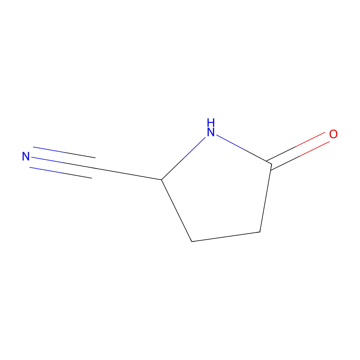 (2S)-5-oxopyrrolidine-2-carbonitrile molecular structure, CAS 1708936-82-6