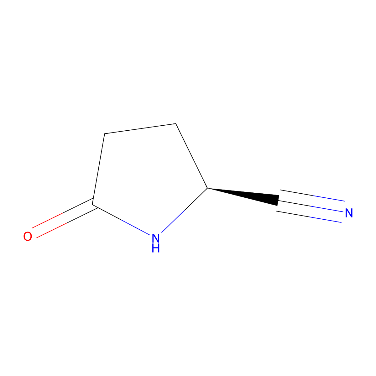 (2S)-5-oxopyrrolidine-2-carbonitrile molecular structure, CAS 1708936-82-6