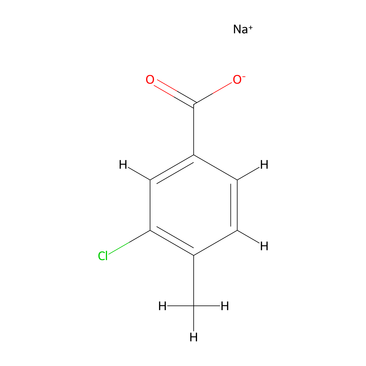 Benzoic acid, 3-chloro-4-methyl-, sodium salt (1:1) molecular structure, CAS 1708942-15-7