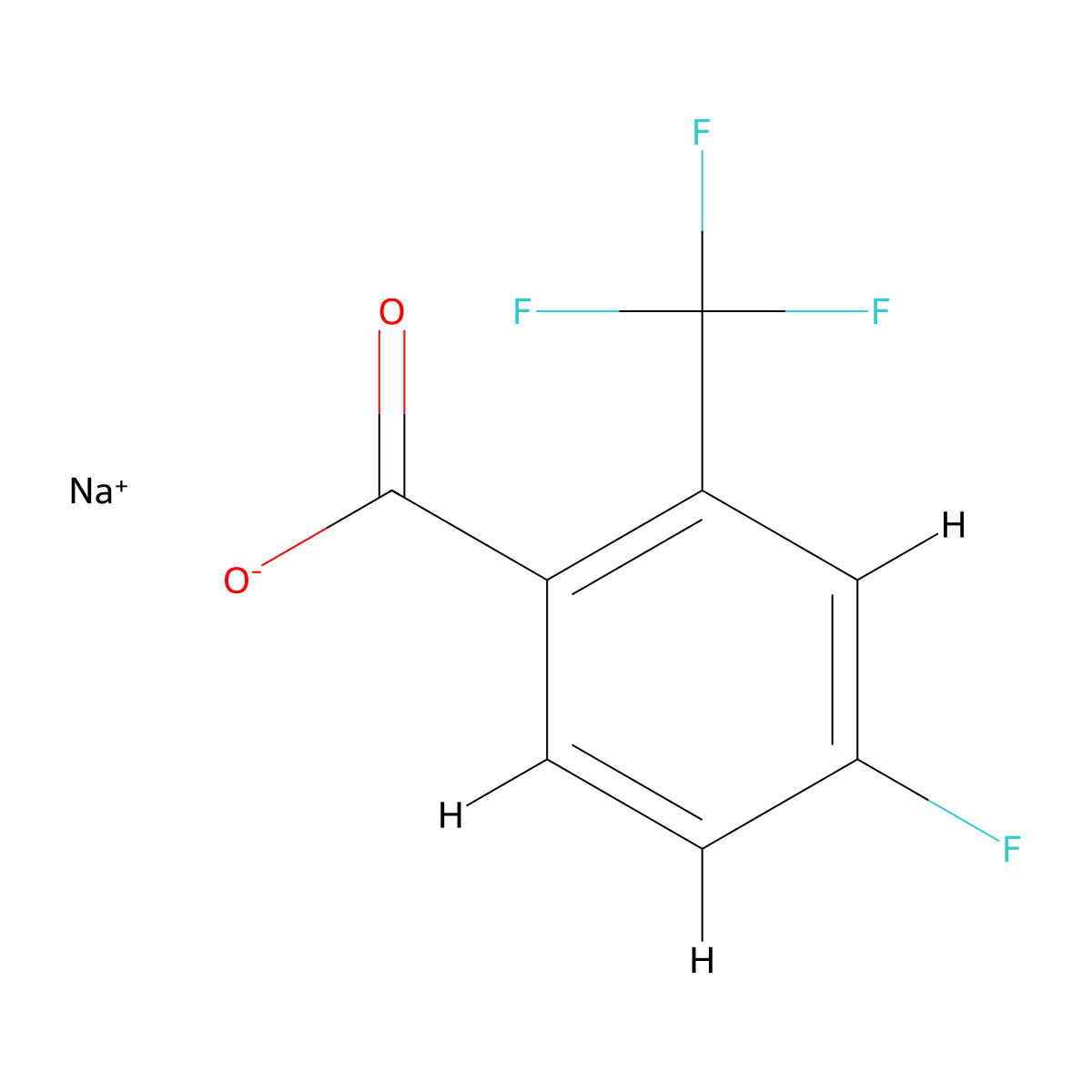 Benzoic acid, 4-fluoro-2-(trifluoromethyl)-, sodium salt (1:1) molecular structure, CAS 1708942-22-6