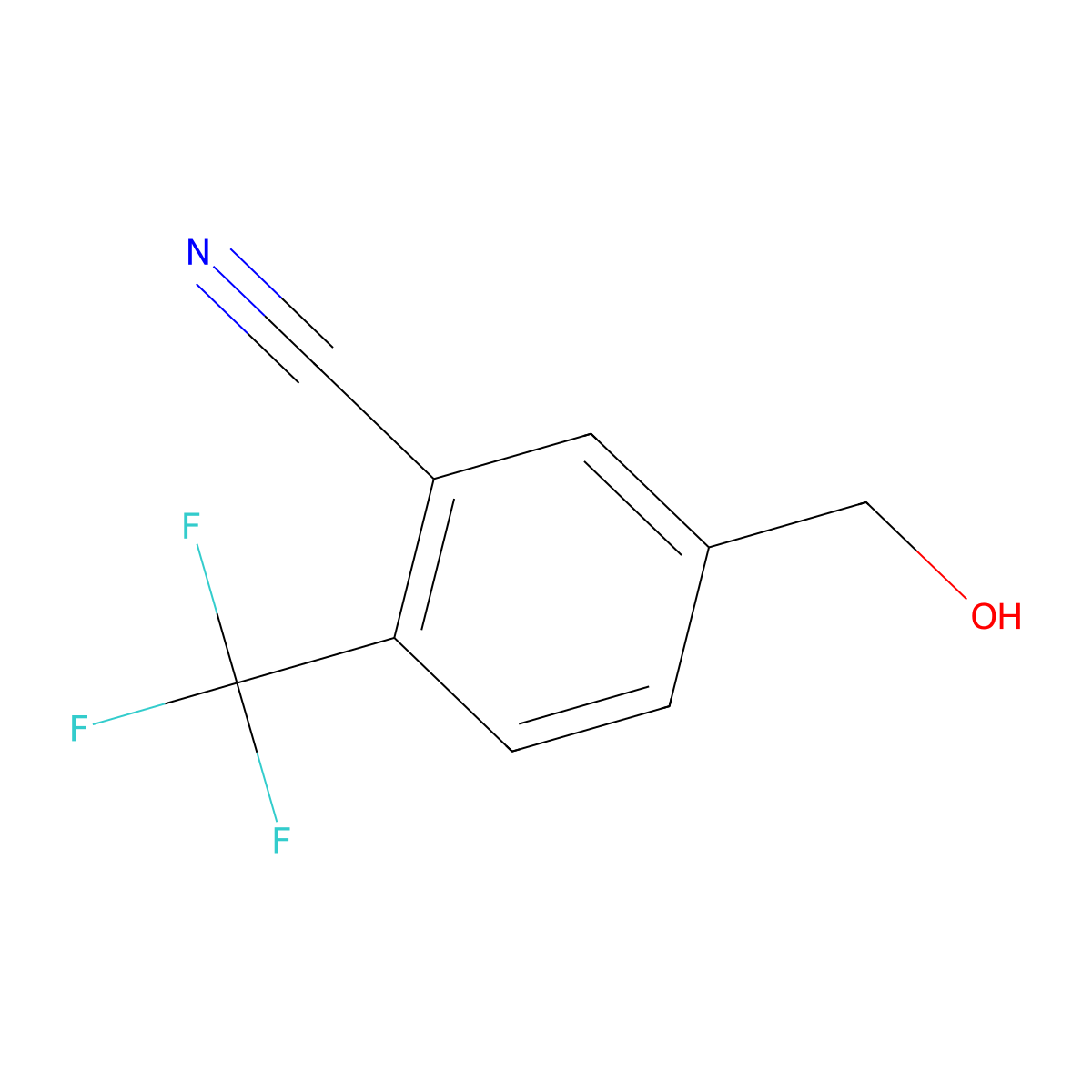 5-(Hydroxymethyl)-2-(trifluoromethyl)benzonitrile molecular structure, CAS 1708944-80-2