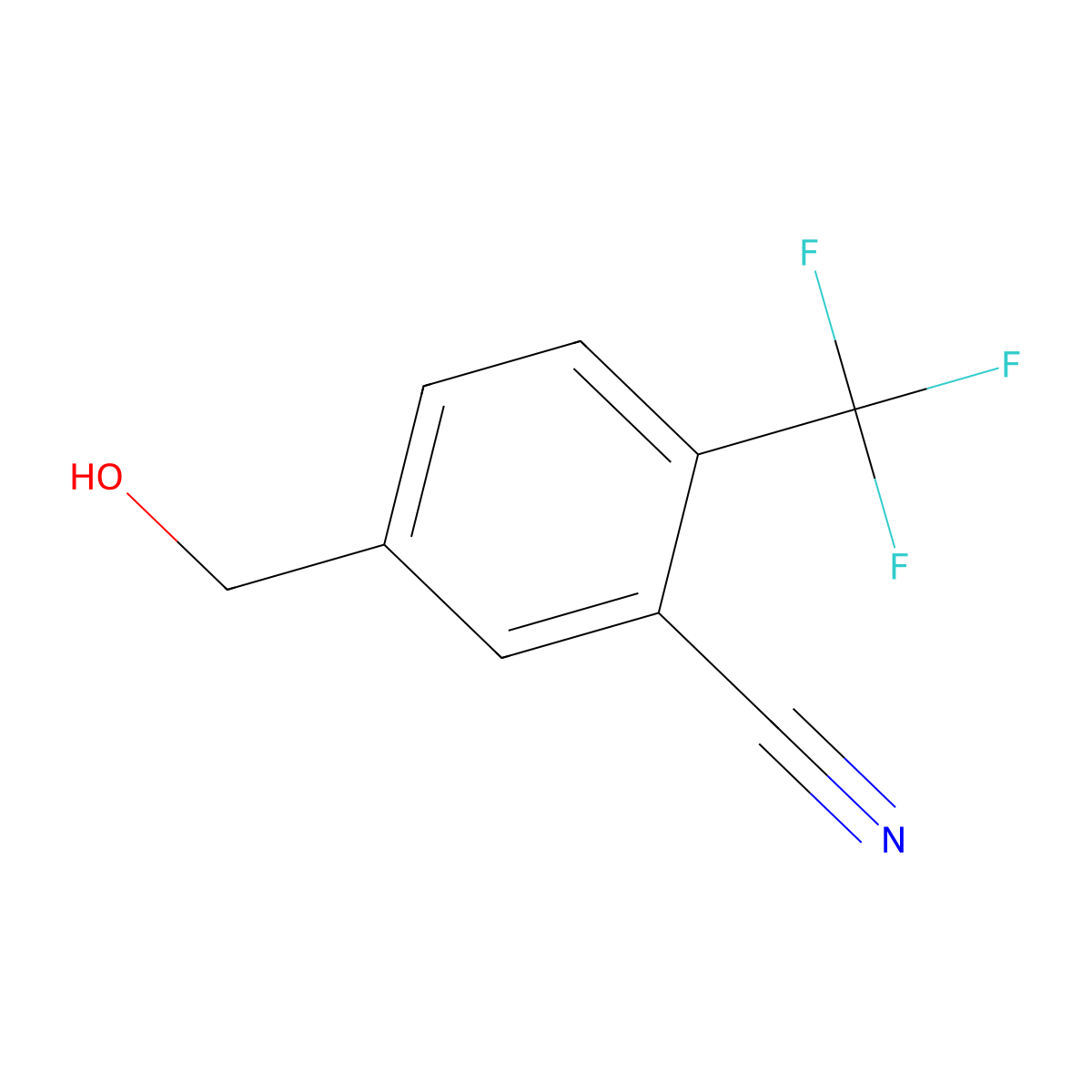 5-(Hydroxymethyl)-2-(trifluoromethyl)benzonitrile molecular structure, CAS 1708944-80-2