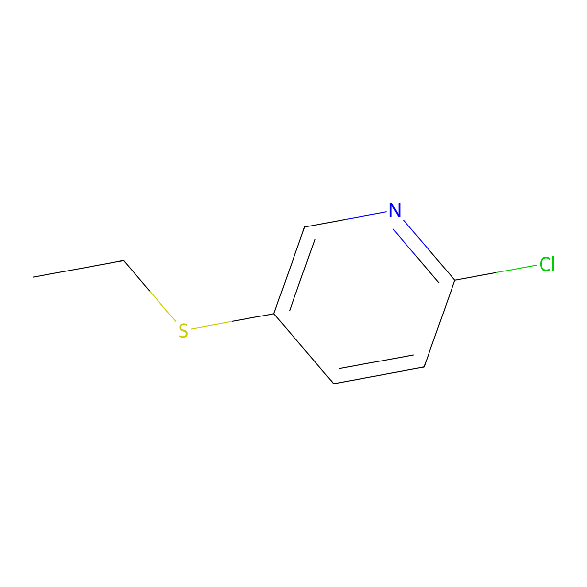 2-Chloro-5-(ethylsulfanyl)pyridine molecular structure, CAS 1708958-88-6