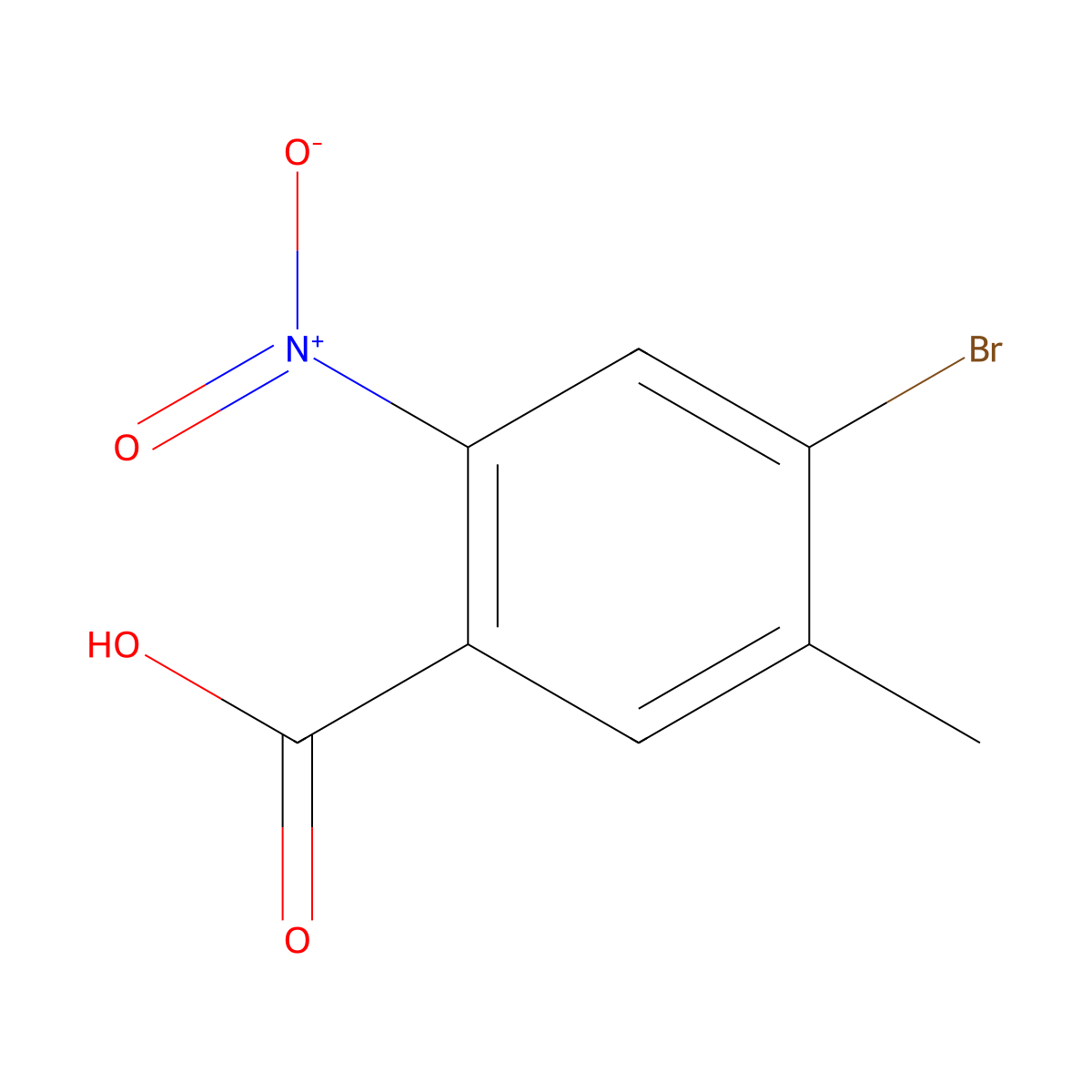 4-Bromo-5-Methyl-2-nitrobenzoic acid molecular structure, CAS 1708958-91-1