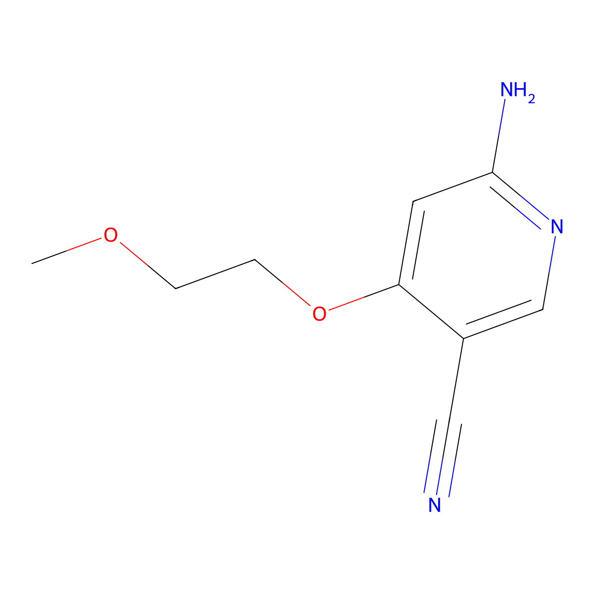 6-Amino-4-(2-methoxyethoxy)nicotinonitrile molecular structure, CAS 1708974-09-7