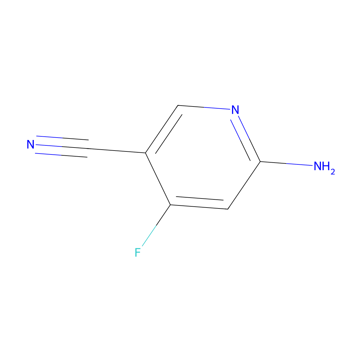 6-Amino-4-fluoronicotinonitrile molecular structure, CAS 1708974-11-1