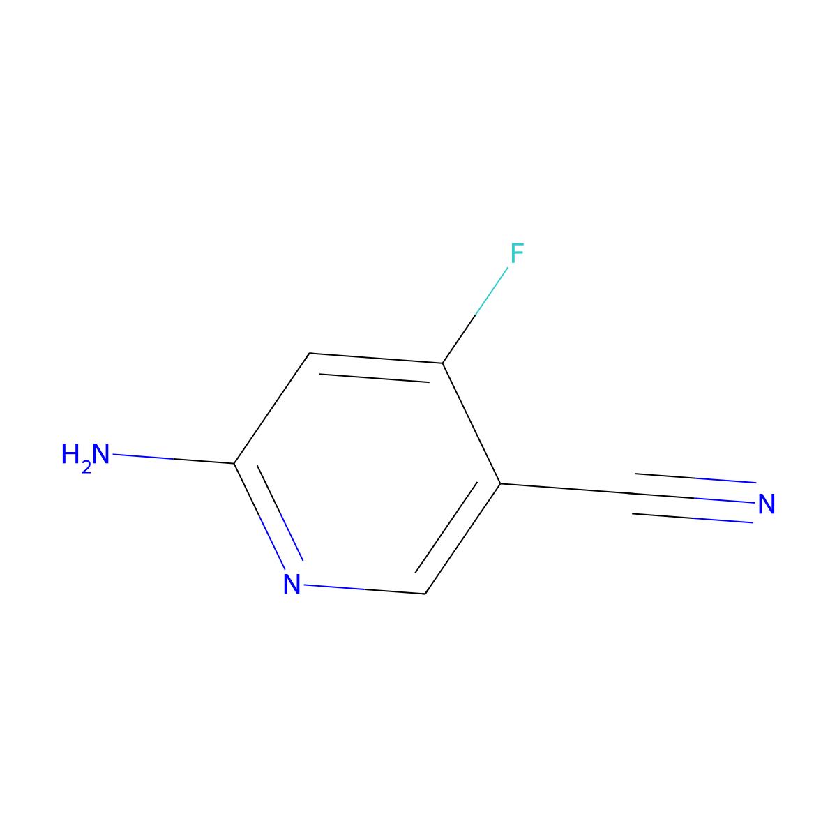 6-Amino-4-fluoronicotinonitrile molecular structure, CAS 1708974-11-1