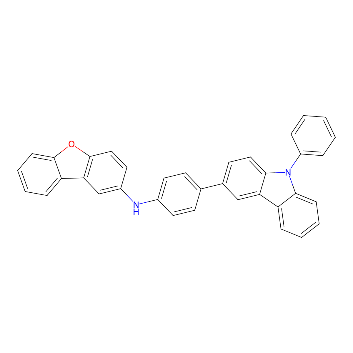 N-(4-(9-Phenyl-9H-carbazol-3-yl)phenyl)dibenzo[b,d]furan-2-amine molecular structure, CAS 1708984-10-4