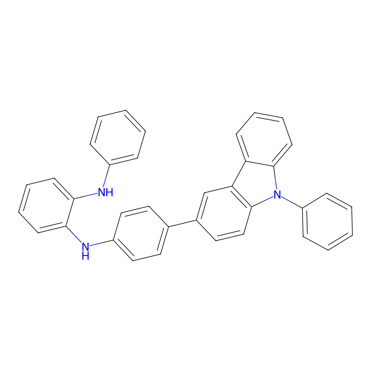 N1-Phenyl-N2-(4-(9-phenyl-9H-carbazol-3-yl)phenyl)benzene-1,2-diamine molecular structure, CAS 1708984-13-7
