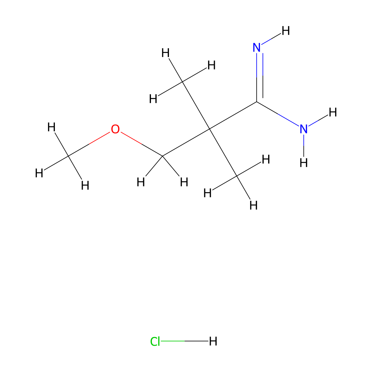 3-Methoxy-2,2-dimethylpropanimidamide hydrochloride molecular structure, CAS 1708990-09-3