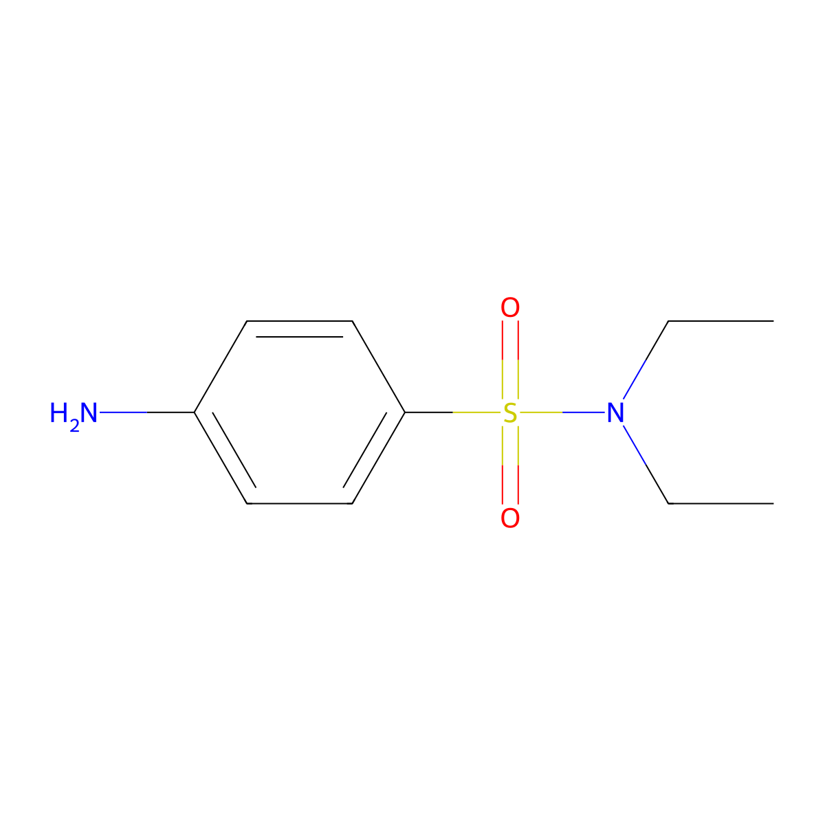 4-amino-N,N-diethylbenzene-1-sulfonamide molecular structure, CAS 1709-39-3