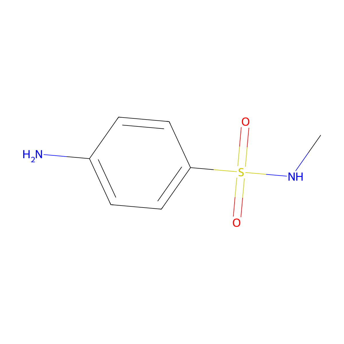 4-amino-N-methylbenzene-1-sulfonamide molecular structure, CAS 1709-52-0
