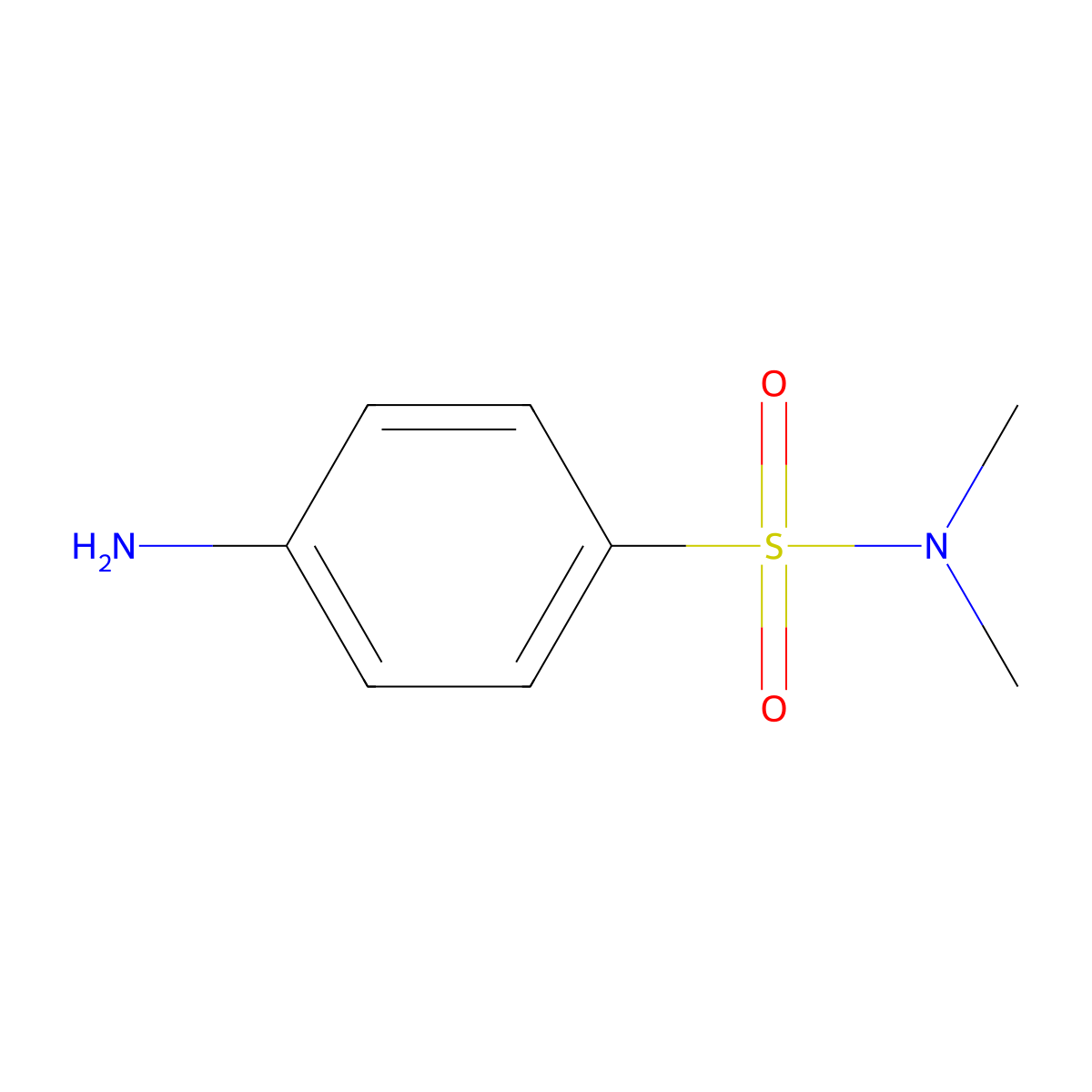 Benzenesulfonamide, 4-amino-N,N-dimethyl- molecular structure, CAS 1709-59-7