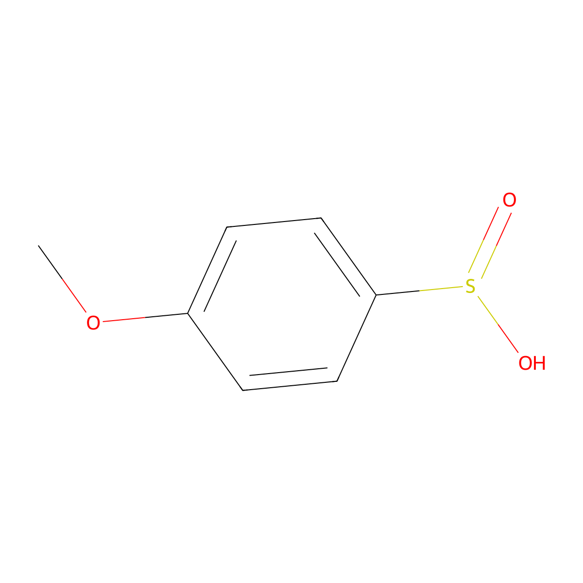 4-methoxybenzenesulfinic Acid molecular structure, CAS 1709-60-0