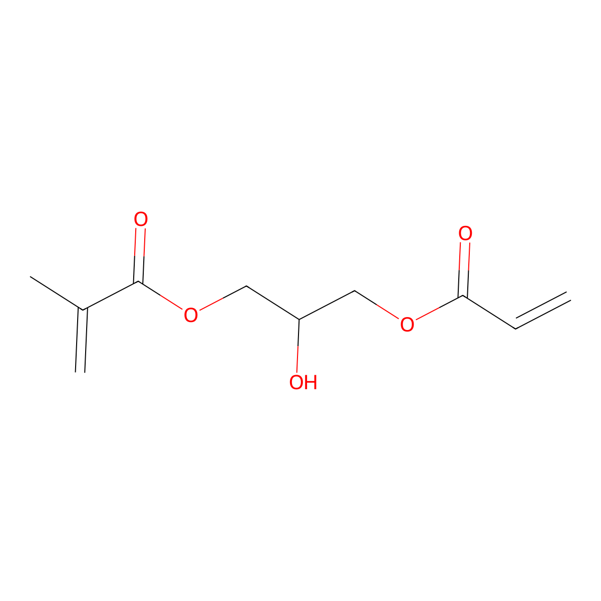 1-(Acryloyloxy)-3-(methacryloyloxy)-2-propanol (stabilized with MEHQ) molecular structure, CAS 1709-71-3