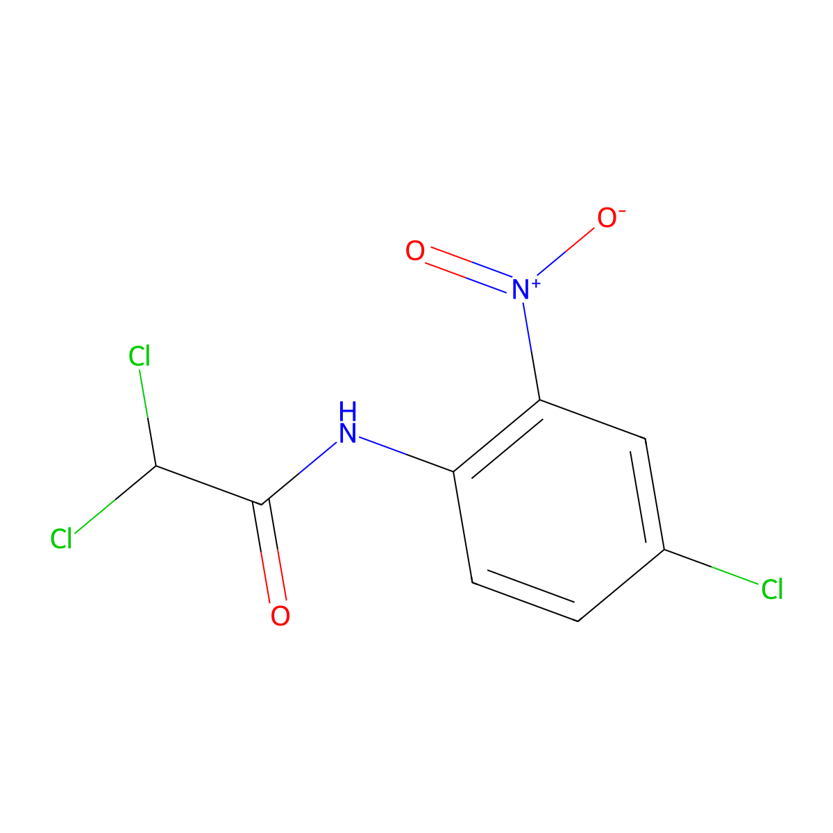2,2-Dichloro-N-(4-chloro-2-nitrophenyl)acetamide molecular structure, CAS 17090-48-1