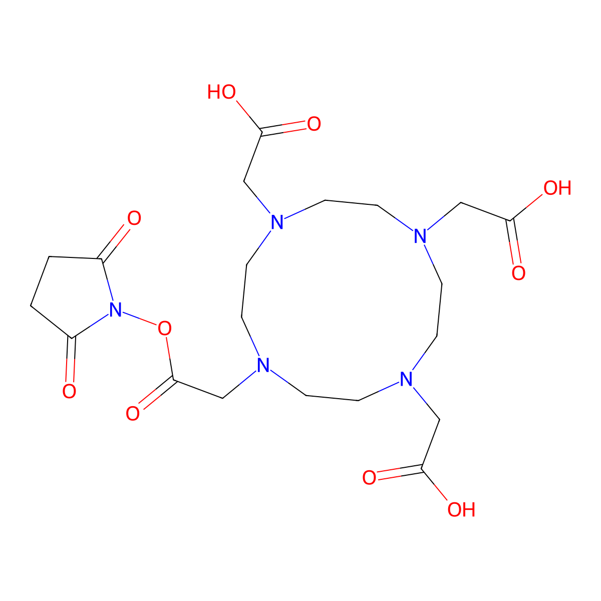 Tetraxetan N-hydroxysuccinimide molecular structure, CAS 170908-81-3