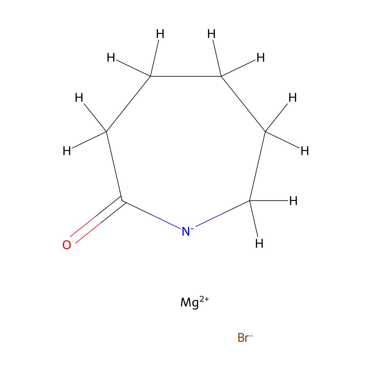 Magnesium, bromo(hexahydro-2H-azepin-2-onato-kappaN1)- molecular structure, CAS 17091-31-5
