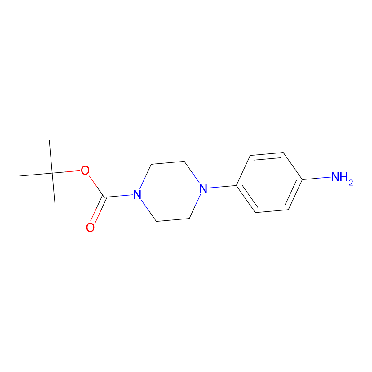 tert-Butyl 4-(4-aminophenyl)piperazine-1-carboxylate molecular structure, CAS 170911-92-9
