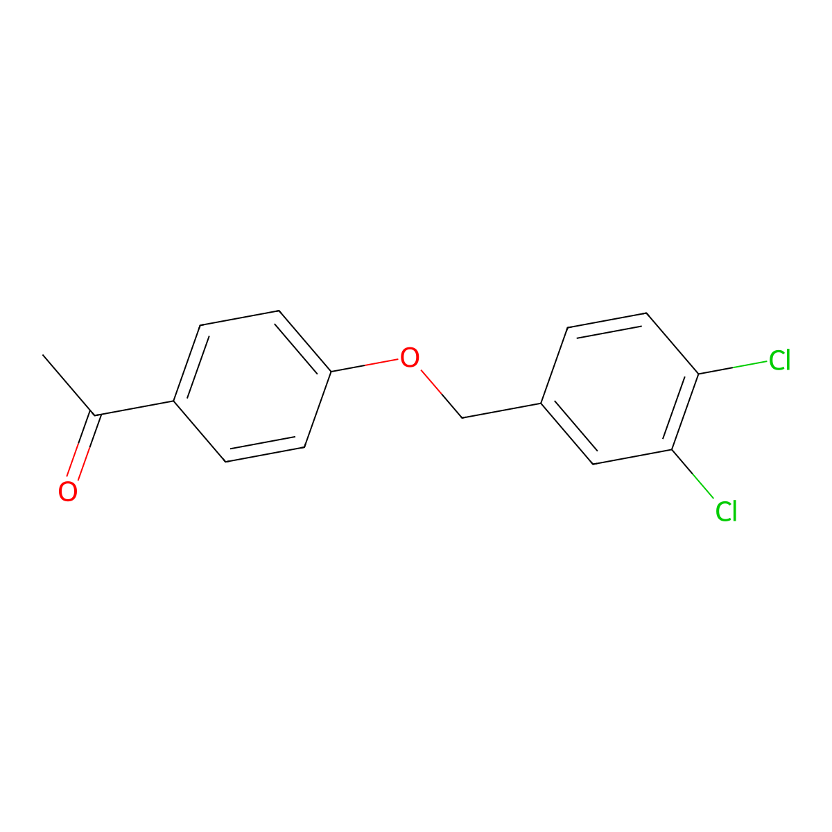 1-(4-((3,4-Dichlorobenzyl)oxy)phenyl)ethanone molecular structure, CAS 170916-55-9